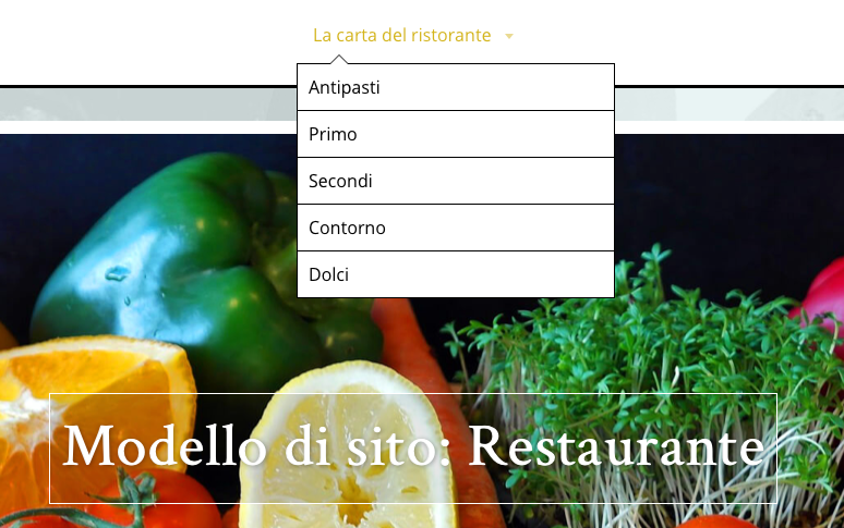 Menu a tendina - categoria